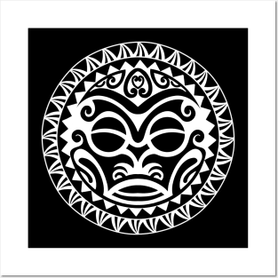 Polynesian tattoo tiki face Posters and Art